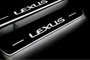 Illuminated LED Door Sill Tread Plates Lexus RX IV 2015-2023 With Lexus Logo Lexus Led Door Sills opdesign