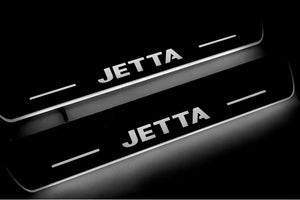 Illuminated LED Door Sill Tread Plates Volkswagen Jetta VI 2010-2018 With Jetta Logo (type 2) Volkswagen Led Door Sills opdesign