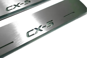 Illuminated LED Door Sill Tread Plates Mazda CX-5 II 2017+ With CX-5 Logo Mazda Led Door Sills opdesign