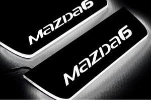 Illuminated LED Door Sill Tread Plates Mazda 6 III 2012-2024 With Mazda 6 Logo Mazda Led Door Sills opdesign