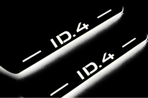 Illuminated LED Door Sill Tread Plates Volkswagen ID.4 2020+ With ID.4 Logo Volkswagen Led Door Sills opdesign