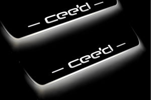Illuminated LED Door Sill Tread Plates KIA Ceed II 2012-2018 With Cee`d Logo KIA Led Door Sills opdesign