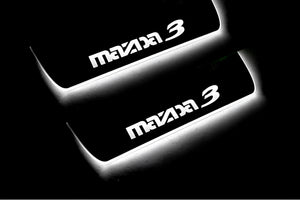 Illuminated LED Door Sill Tread Plates Mazda 3 II 2009-2013 With Mazda 3 Logo Mazda Led Door Sills opdesign