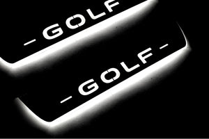 Illuminated LED Door Sill Tread Plates Volkswagen Golf VIII 2020+ With Golf Logo Volkswagen Led Door Sills opdesign
