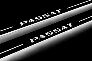 Illuminated LED Door Sill Tread Plates Volkswagen Passat B7 EU 2010-2015 With Passat Logo Volkswagen Led Door Sills opdesign