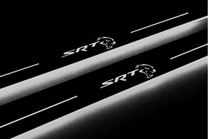 Illuminated LED Door Sill Tread Plates Chrysler 300C II 2011-2023 With SRT HELLCAT Logo Chrysler Led Door Sills decoinfabric