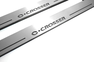 Illuminated LED Door Sill Tread Plates Citroen C-Crosser 2007-2012 With C-Crosser Logo Citroen Led Door Sills opdesign