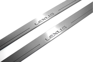Lexus IS IV 2020+ LED Door Sills Illuminated Scuff Lexus Logo Stainless Steel Entry Guards Door Sills opdesign