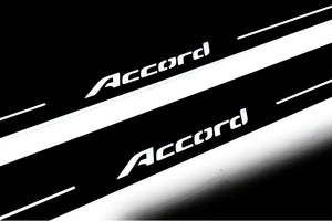 Illuminated LED Door Sill Tread Plates Honda Accord IX 2013-2018 With Accord Logo Honda Led Door Sills opdesign