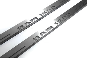 Illuminated LED Door Sill Tread Plates Dodge Ram IV 2009-2018 With RAM 1500 Logo Dodge Led Door Sills opdesign