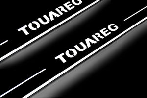 Illuminated LED Door Sill Tread Plates Volkswagen Touareg II 2010-2018 With Touareg Logo Volkswagen Led Door Sills opdesign