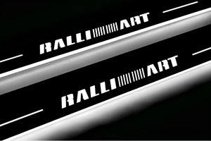 Illuminated LED Door Sill Tread Plates Mitsubishi Lancer X 2007-2017 With RalliArt Logo Mitsubishi Led Door Sills opdesign