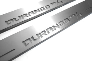 Illuminated LED Door Sill Tread Plates Dodge Durango III 2011+ With Durango R/T Logo Dodge Led Door Sills opdesign