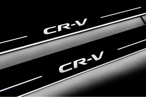 Illuminated LED Door Sill Tread Plates Honda CR-V V 2017-2023 With CR-V Logo Honda Led Door Sills opdesign