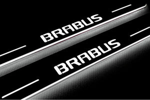 Mercedes C W205 2014-2021 LED Door Sills Illuminated Scuff Brabus Logo Stainless Steel Entry Guards Door Sills Decoin