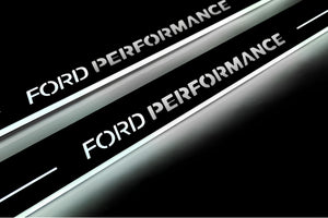 Illuminated LED Door Sill Tread Plates Ford Focus IV 2018+ With Ford Perfomance Logo Ford Led Door Sills opdesign