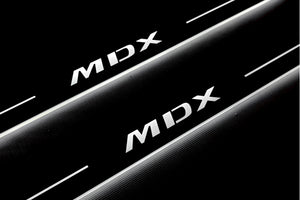 Illuminated LED Door Sill Tread Plates Acura MDX II 2006-2013 With MDX Logo Acura Led Door Sills opdesign