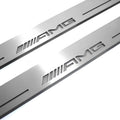 Illuminated LED Door Sill Tread Plates Mercedes ML W166 2011-2015 With AMG Logo Mercedes Led Door Sills opdesign