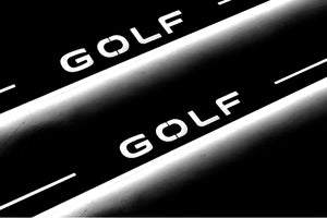Illuminated LED Door Sill Tread Plates Volkswagen Golf VIII 2020+ With Golf Logo Volkswagen Led Door Sills opdesign