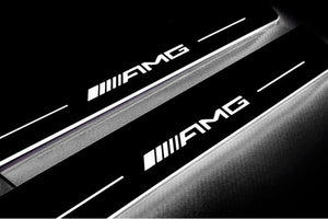 Mercedes E W213 2016-2023 LED Door Sills Illuminated Scuff AMG Logo Stainless Steel Entry Guards Door Sills opdesign