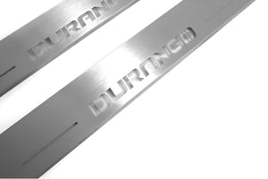 Illuminated LED Door Sill Tread Plates Dodge Durango III 2011+ With Durango Logo Dodge Led Door Sills opdesign