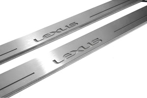 Illuminated LED Door Sill Tread Plates Lexus GX I 2002-2009 With Lexus Logo Lexus Led Door Sills opdesign