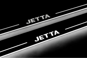 Illuminated LED Door Sill Tread Plates Volkswagen Jetta VII 2019+ With Jetta Logo Volkswagen Led Door Sills opdesign