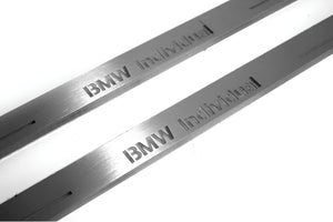 Illuminated LED Door Sill Tread Plates BMW X5 E53 1999-2006 With BMW Individual Logo BMW Led Door Sills opdesign