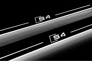 Illuminated LED Door Sill Tread Plates Audi A4 B8 2007-2016 With S4 Logo Audi Led Door Sills decoinfabric