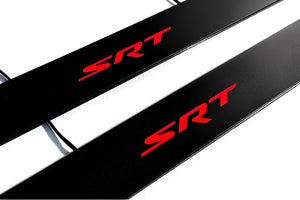 Jeep Grand Cherokee IV 2010-2021 Illuminated Matte Sill Plates with logo SRT Jeep Led Door Sills PRO opdesign