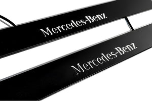 Mercedes GLS I 2015-2019 Illuminated Matte Sill Plates with logo Mercedes-Benz Mercedes Led Door Sills PRO decoinfabric