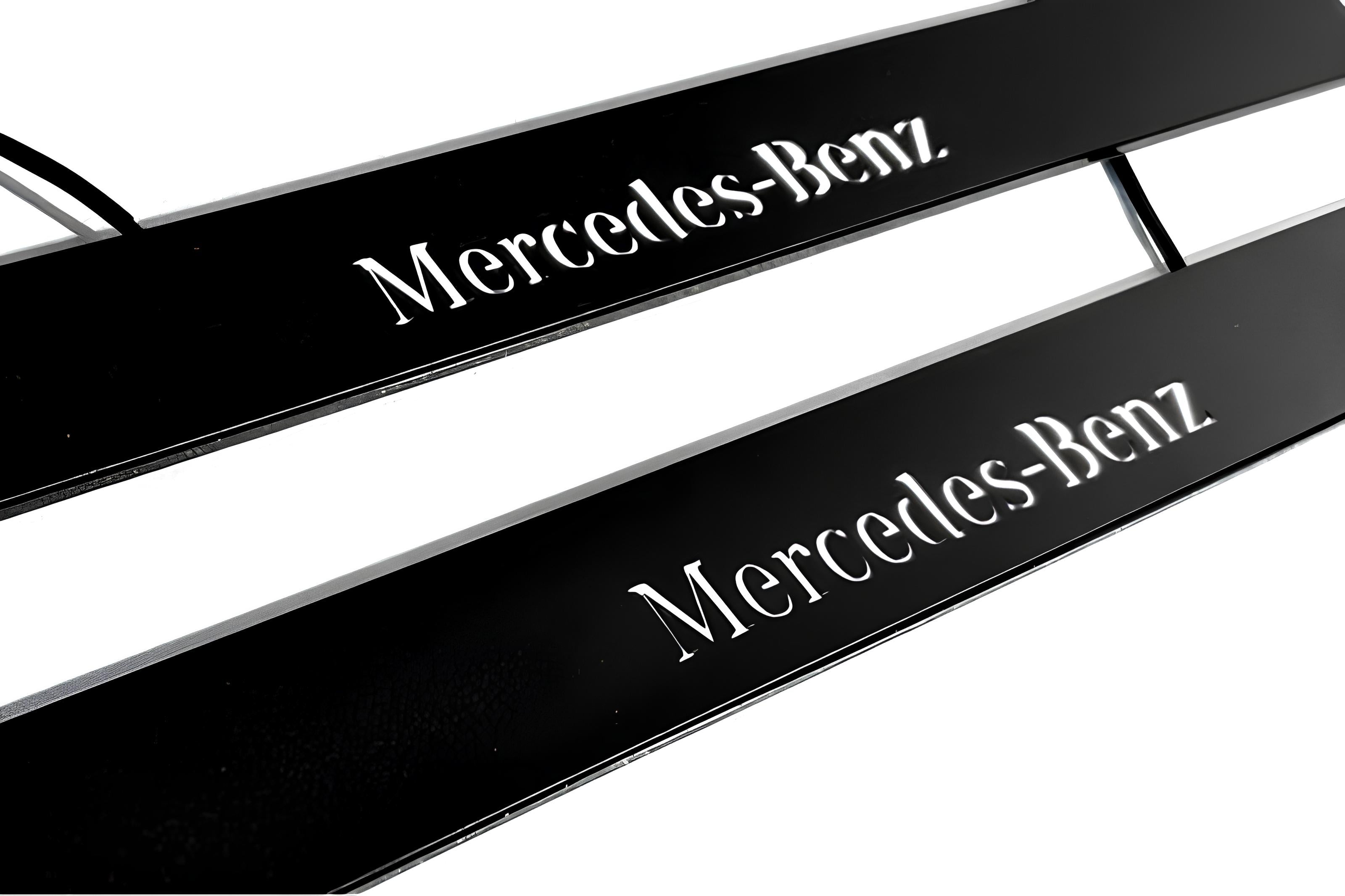 Mercedes GLS I 2015-2019 Illuminated Matte Sill Plates with logo Mercedes-Benz Mercedes Led Door Sills PRO decoinfabric