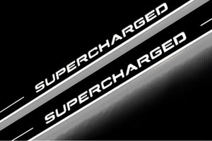 Illuminated LED Door Sill Tread Plates Range Rover III 2002-2012 With Supercharged Logo Range Rover Led Door Sills opdesign