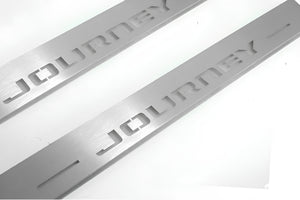 Illuminated LED Door Sill Tread Plates Dodge Journey 2009-2020 With Journey Logo Dodge Led Door Sills opdesign