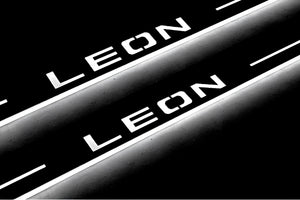 Illuminated LED Door Sill Tread Plates Seat Leon III 2013-2020 With Leon Logo Seat Led Door Sills opdesign
