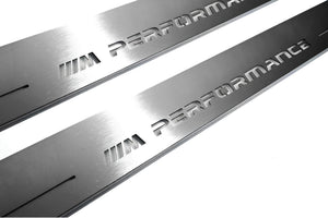 Illuminated LED Door Sill Tread Plates BMW 5 F10 2009-2017 With M Perfomance Logo BMW Led Door Sills decoinfabric