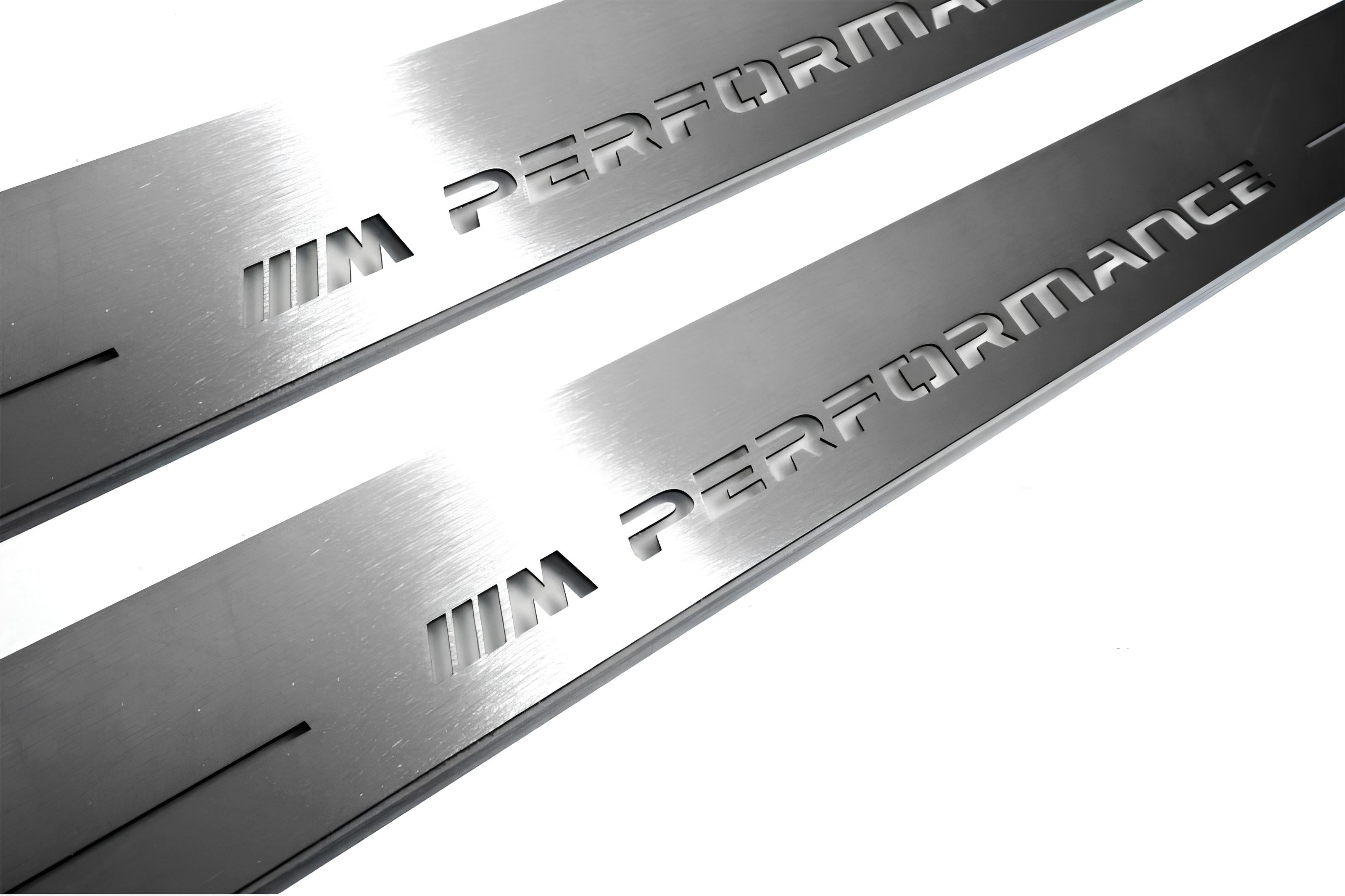 Illuminated LED Door Sill Tread Plates BMW 5 F10 2009-2017 With M Perfomance Logo BMW Led Door Sills decoinfabric