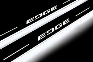 Illuminated LED Door Sill Tread Plates Ford Edge II 2015+ With ММММ Logo Ford Led Door Sills opdesign