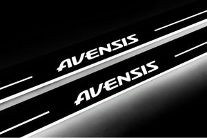 Illuminated LED Door Sill Tread Plates Toyota Avensis III 2009-2018 With Avensis Logo Toyota Led Door Sills opdesign