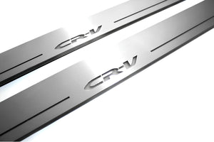 Illuminated LED Door Sill Tread Plates Honda CR-V IV 2012-2017 With CR-V Logo Honda Led Door Sills opdesign