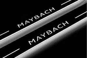 Illuminated LED Door Sill Tread Plates Mercedes V-Class W447 2014+ With Maybach Logo Mercedes Led Door Sills opdesign