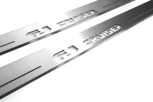 Illuminated LED Door Sill Tread Plates Toyota FJ Cruiser 2006-2022 With FJ Cruiser Logo Toyota Led Door Sills opdesign