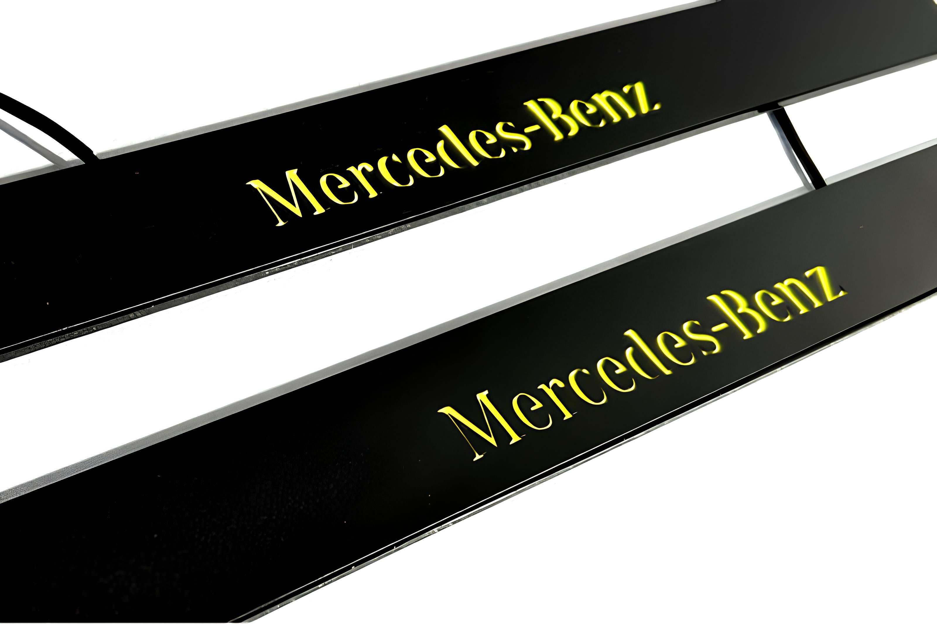 Mercedes GLE Coupe I 2016-2019 Illuminated Matte Sill Plates with logo Mercedes-Benz Mercedes Led Door Sills PRO decoinfabric