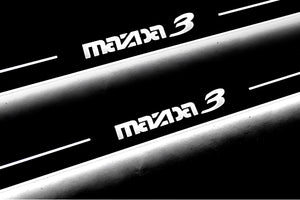 Illuminated LED Door Sill Tread Plates Mazda 3 II 2009-2013 With Mazda 3 Logo Mazda Led Door Sills opdesign