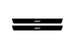 Peugeot 4007 2007-2017 Illuminated Matte Sill Plates with logo 4007 Peugeot Led Door Sills PRO opdesign