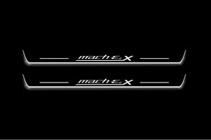 Mustang Mach-E 2020+ LED Door Sills Illuminated Scuff Mach-E 4X Logo Stainless Steel Entry Guards