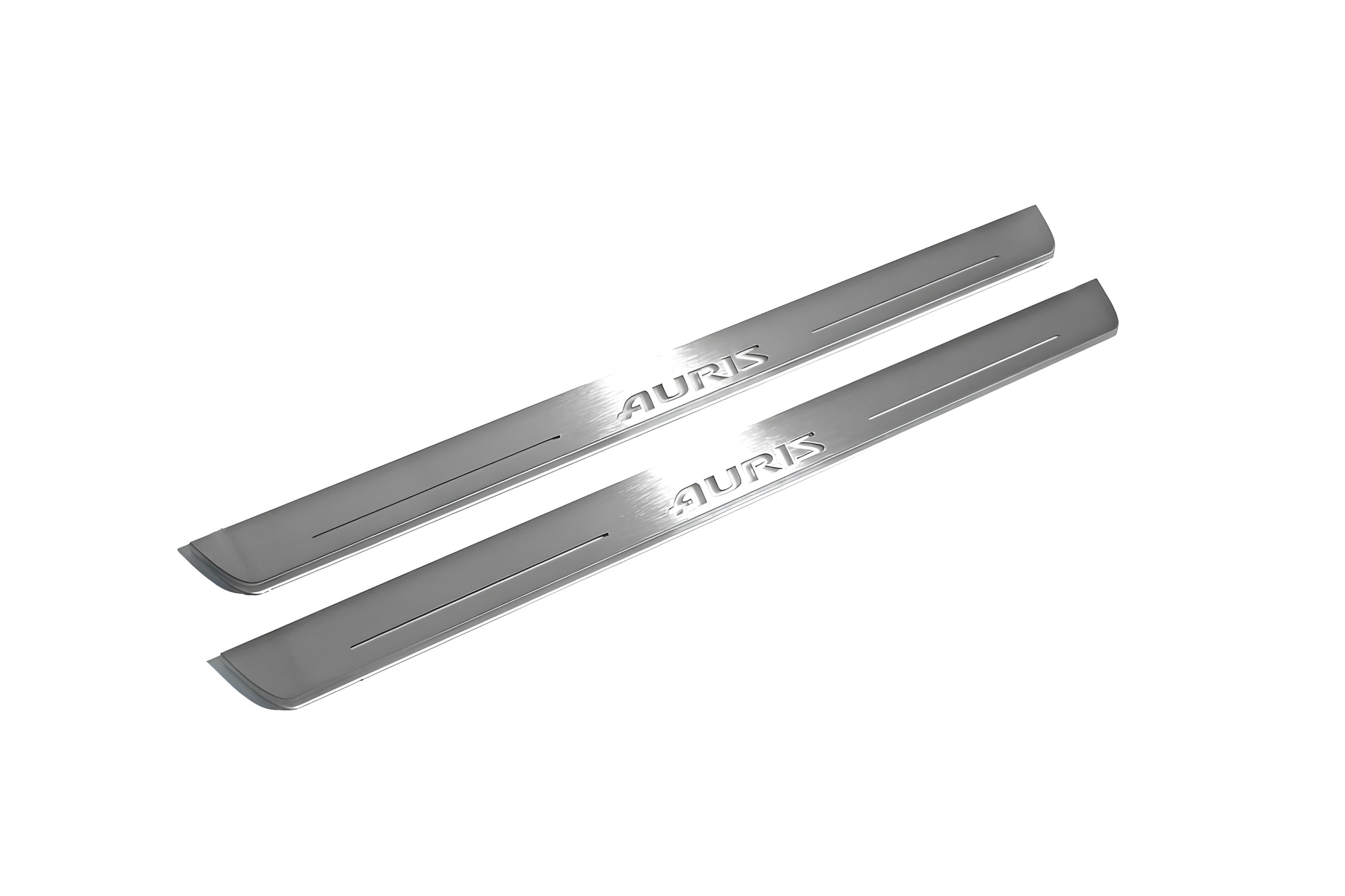 Illuminated LED Door Sill Tread Plates Toyota Auris II 2013-2018 With Auris Logo Toyota Led Door Sills opdesign