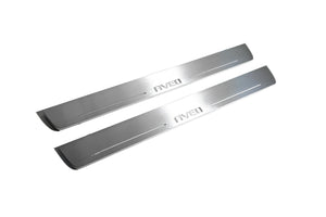 Illuminated LED Door Sill Tread Plates Chevrolet Aveo II 2011+ With Aveo Logo Chevrolet Led Door Sills decoinfabric