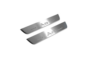 Illuminated LED Door Sill Tread Plates Audi A6 C7 2011-2018 With A6 Logo Audi Led Door Sills decoinfabric