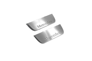 Illuminated LED Door Sill Tread Plates Mercedes ML W164 2005-2011 With Mercedes-Benz Logo Mercedes Led Door Sills opdesign